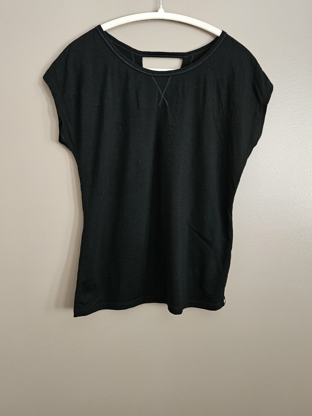 SMARTWOOL Classic Black Women's Cap-Sleeve Tee Size S